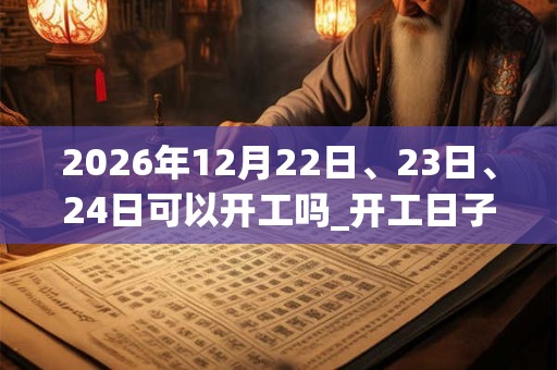 2026年12月22日、23日、24日可以开工吗_开工日子好吗