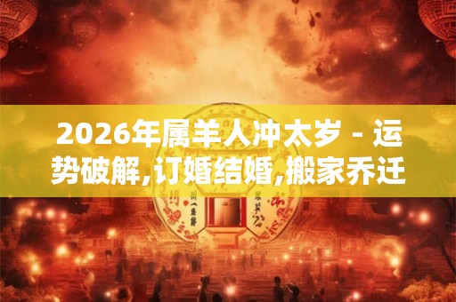 2026年属羊人冲太岁 - 运势破解,订婚结婚,搬家乔迁 2026年属羊人冲太岁 - 运势破解,订婚结婚,搬家乔迁