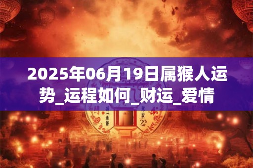2025年06月19日属猴人运势_运程如何_财运_爱情 2025年06月19日属猴人运势_运程如何_财运_爱情