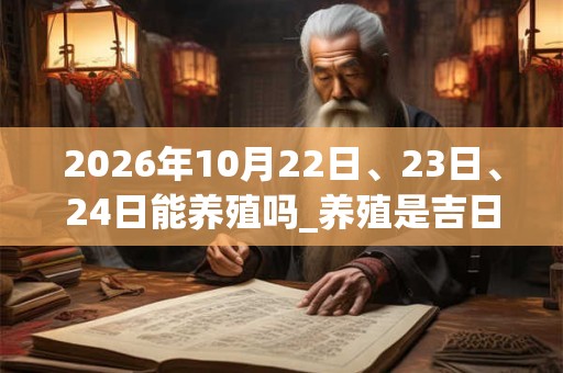 2026年10月22日、23日、24日能养殖吗_养殖是吉日吗