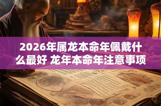2026年属龙本命年佩戴什么最好 龙年本命年注意事项有哪些 2026年属龙本命年佩戴什么最好 龙年本命年注意事项有哪些