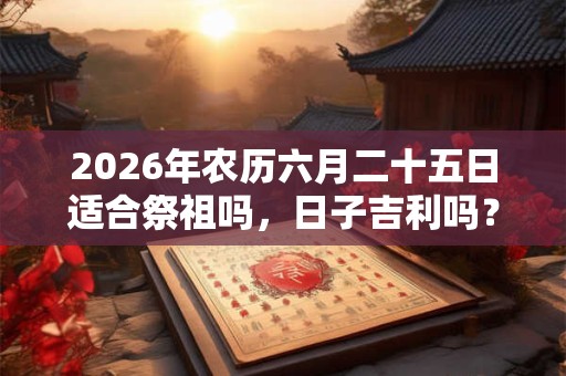 2026年农历六月二十五日适合祭祖吗,日子吉利吗? 2026年农历六月二十五日适合祭祖吗,日子吉利吗?