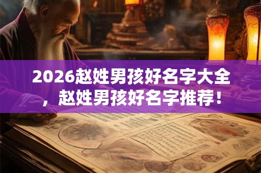 2026赵姓男孩好名字大全,赵姓男孩好名字推荐! 2026赵姓男孩好名字大全,赵姓男孩好名字推荐!