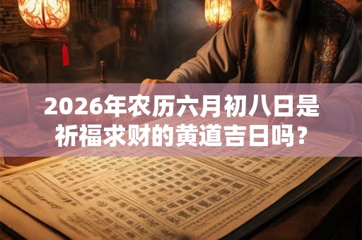 2026年农历六月初八日是祈福求财的黄道吉日吗？