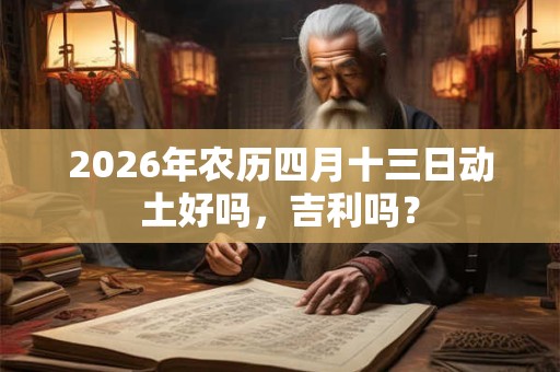 2026年农历四月十三日动土好吗,吉利吗? 2026年农历四月十三日动土好吗,吉利吗?