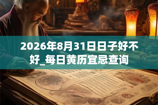 2026年8月31日日子好不好_每日黄历宜忌查询 2026年8月31日日子好不好_每日黄历宜忌查询