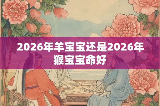 2026年羊宝宝还是2026年猴宝宝命好 2026年羊宝宝还是2026年猴宝宝命好