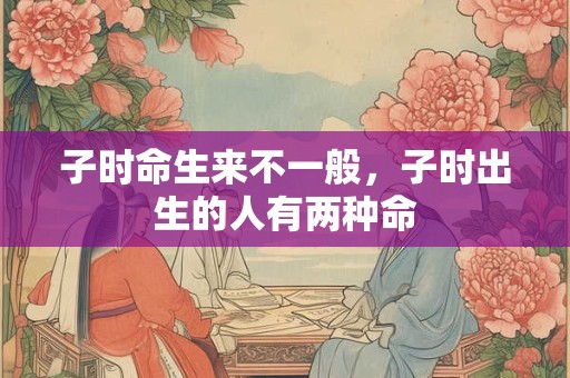 子时命生来不一般，子时出生的人有两种命