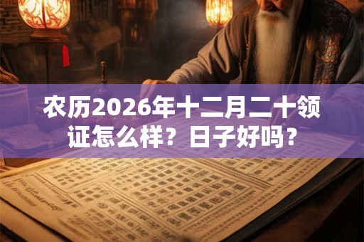 农历2026年十二月二十领证怎么样?日子好吗? 农历2026年十二月二十领证怎么样?日子好吗?
