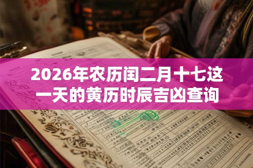 2026年农历闰二月十七这一天的黄历时辰吉凶查询