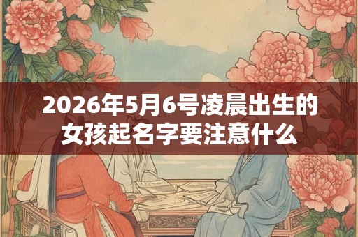 2026年5月6号凌晨出生的女孩起名字要注意什么