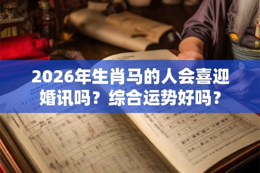 2026年生肖马的人会喜迎婚讯吗？综合运势好吗？