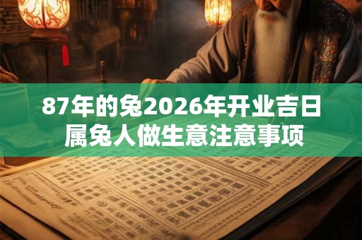 87年的兔2026年开业吉日 属兔人做生意注意事项