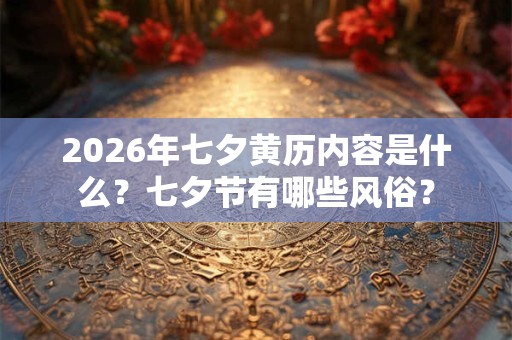 2026年七夕黄历内容是什么?七夕节有哪些风俗? 2026年七夕黄历内容是什么?七夕节有哪些风俗?