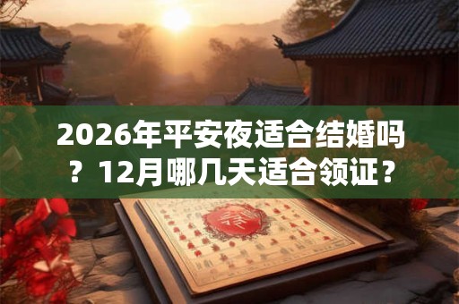 2026年平安夜适合结婚吗？12月哪几天适合领证？