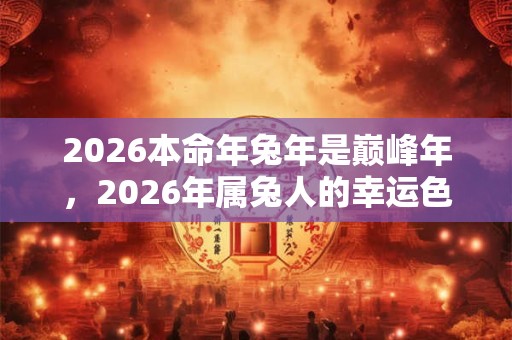 2026本命年兔年是巅峰年，2026年属兔人的幸运色