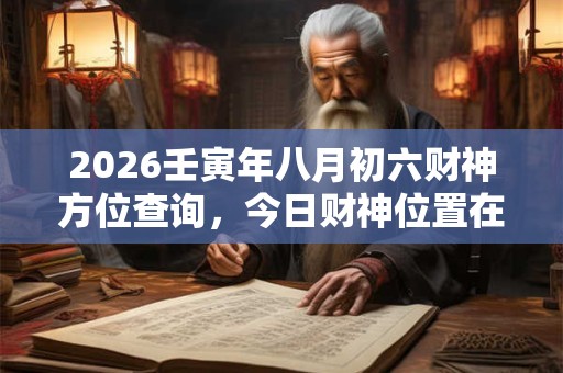 2026壬寅年八月初六财神方位查询,今日财神位置在哪儿 2026壬寅年八月初六财神方位查询,今日财神位置在哪儿