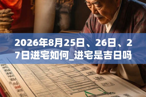 2026年8月25日、26日、27日进宅如何_进宅是吉日吗 2026年8月25日、26日、27日进宅如何_进宅是吉日吗