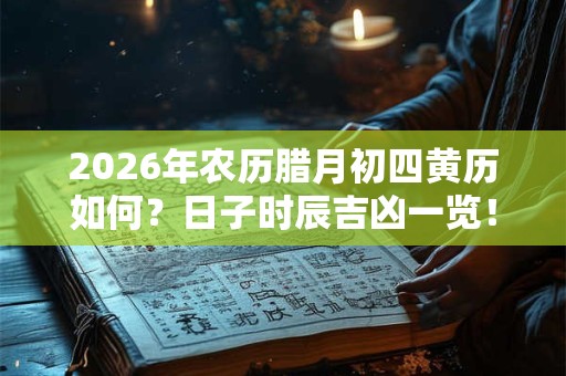 2026年农历腊月初四黄历如何?日子时辰吉凶一览! 2026年农历腊月初四黄历如何?日子时辰吉凶一览!