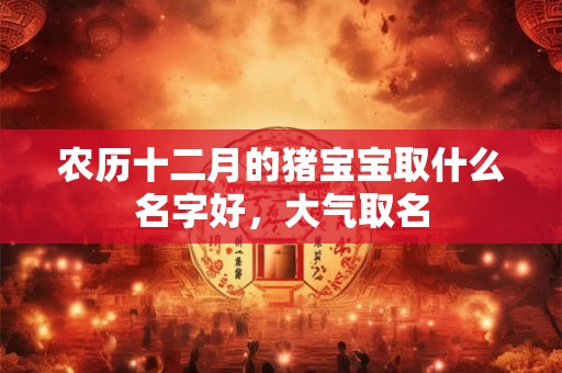 农历十二月的猪宝宝取什么名字好,大气取名 农历十二月的猪宝宝取什么名字好,大气取名