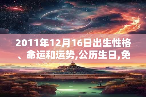 2011年12月16日出生性格、命运和运势,公历生日,免费算命 2011年12月16日出生性格、命运和运势,公历生日,免费算命
