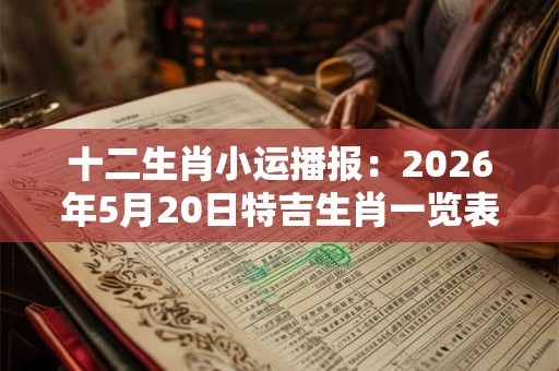 十二生肖小运播报：2026年5月20日特吉生肖一览表