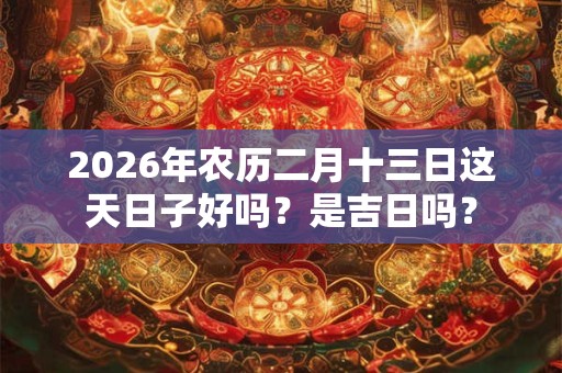 2026年农历二月十三日这天日子好吗？是吉日吗？