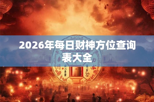2026年每日财神方位查询表大全