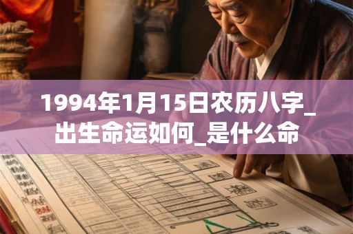 1994年1月15日农历八字_出生命运如何_是什么命 1994年1月15日农历八字_出生命运如何_是什么命