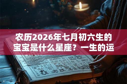 农历2026年七月初六生的宝宝是什么星座？一生的运势如何？