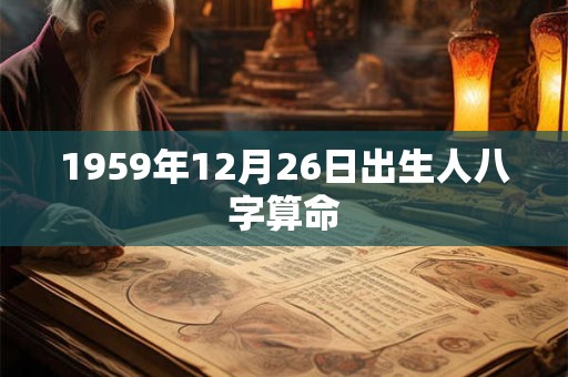 1959年12月26日出生人八字算命 1959年12月26日出生人八字算命