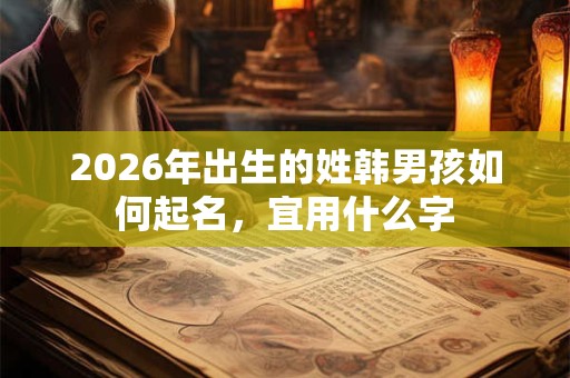2026年出生的姓韩男孩如何起名，宜用什么字
