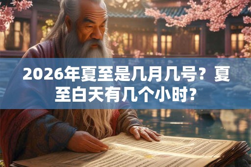2026年夏至是几月几号?夏至白天有几个小时? 2026年夏至是几月几号?夏至白天有几个小时?