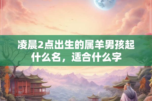 凌晨2点出生的属羊男孩起什么名,适合什么字 凌晨2点出生的属羊男孩起什么名,适合什么字