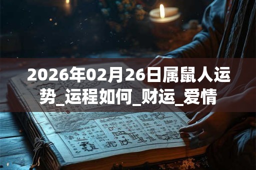 2026年02月26日属鼠人运势_运程如何_财运_爱情