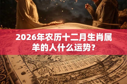 2026年农历十二月生肖属羊的人什么运势？