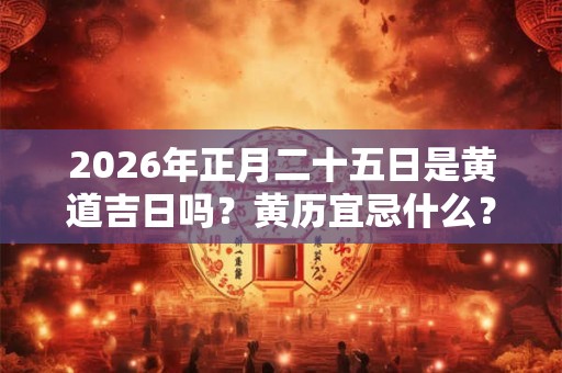 2026年正月二十五日是黄道吉日吗？黄历宜忌什么？