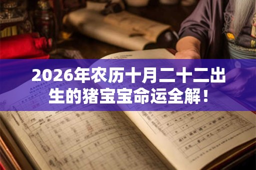 2026年农历十月二十二出生的猪宝宝命运全解！