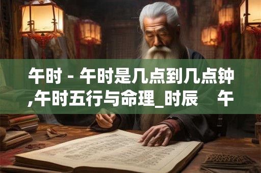 午时 - 午时是几点到几点钟,午时五行与命理_时辰    午时