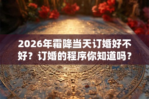 2026年霜降当天订婚好不好？订婚的程序你知道吗？