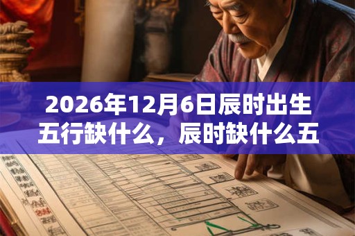 2026年12月6日辰时出生五行缺什么，辰时缺什么五行