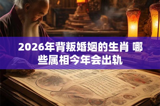 2026年背叛婚姻的生肖 哪些属相今年会出轨