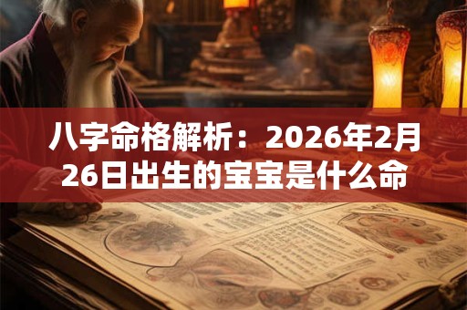 八字命格解析:2026年2月26日出生的宝宝是什么命 八字命格解析:2026年2月26日出生的宝宝是什么命