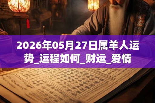 2026年05月27日属羊人运势_运程如何_财运_爱情 2026年05月27日属羊人运势_运程如何_财运_爱情