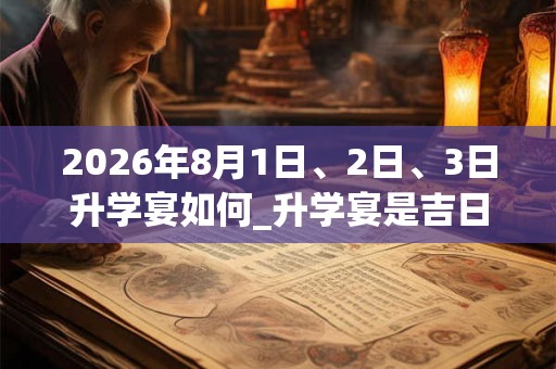 2026年8月1日、2日、3日升学宴如何_升学宴是吉日吗