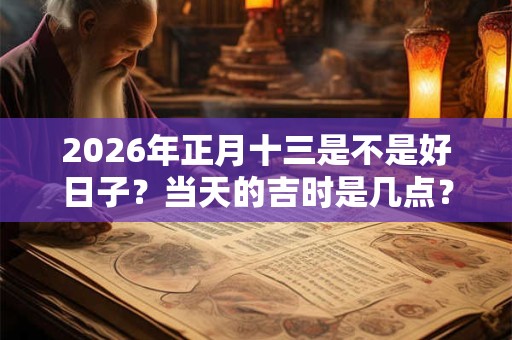 2026年正月十三是不是好日子？当天的吉时是几点？
