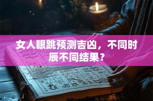 女人眼跳预测吉凶，不同时辰不同结果？