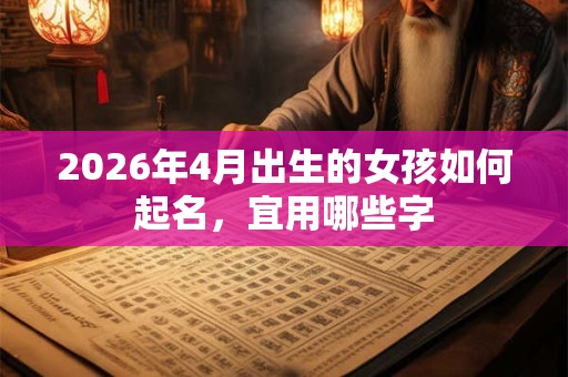 2026年4月出生的女孩如何起名，宜用哪些字