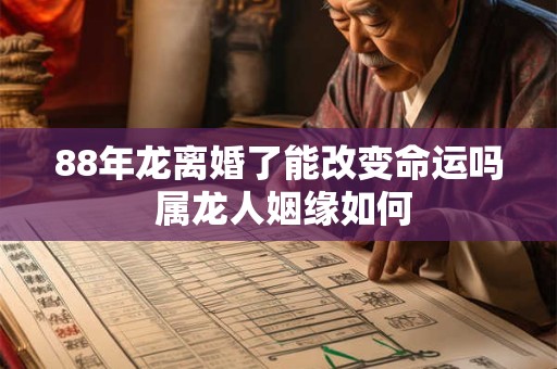 88年龙离婚了能改变命运吗 属龙人姻缘如何