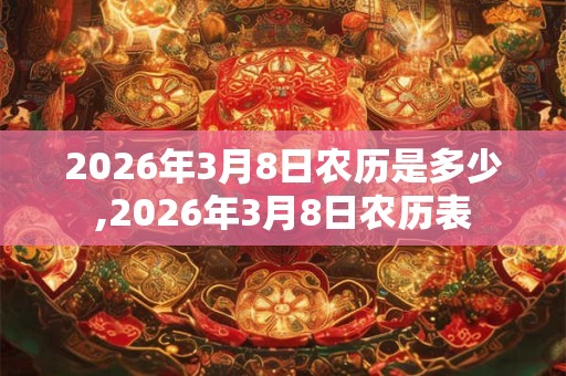 2026年3月8日农历是多少,2026年3月8日农历表